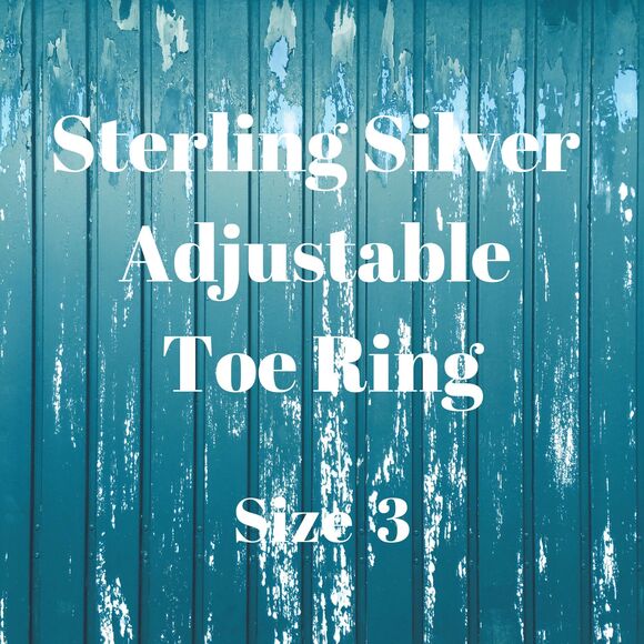 Vintage Sterling Silver Adjustable Toe Ring, Size 3, Jewelry for Feet - Picture 6 of 6